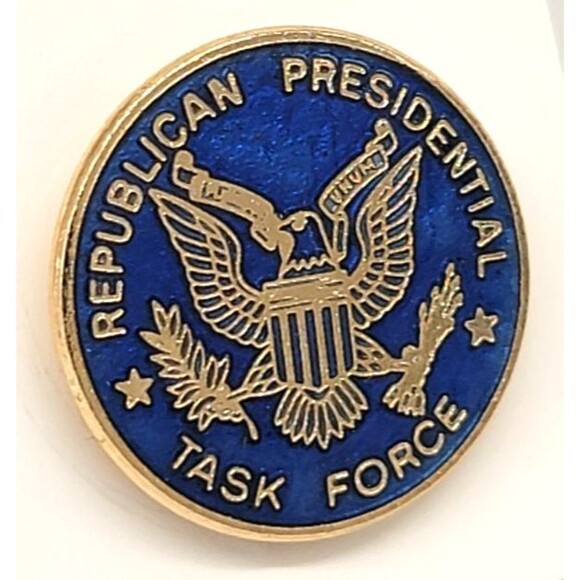 Republican Presidential Task Force Lapel Pin Blue Enamel Eagle Gold Tone Metal - Picture 14 of 17